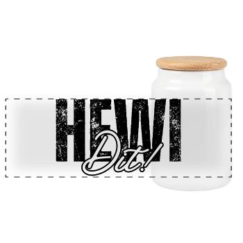 Hewi Dit ! – Berlin Humour Dicton Design - Boîte à biscuits avec couvercle en bois - blanc - Devant
