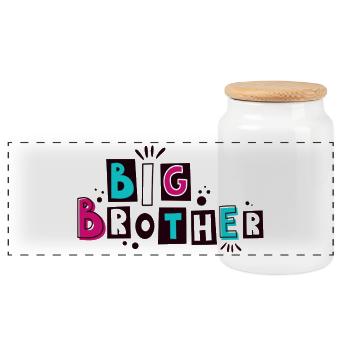 Big Brother - Tenue assortie pour les frères et sœurs - Boîte à biscuits avec couvercle en bois - blanc - Devant