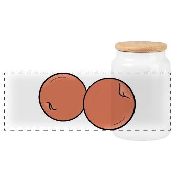 Delicious Fruit Peach - Panoramic Cookie Jar with Wooden Lid - white - Front