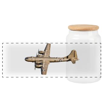 B-29 Superfortress - Panorama Keksdose mit Holzdeckel - Weiß - Vorne