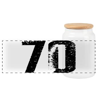 70 Zahl Trikot - Panorama Keksdose mit Holzdeckel - Weiß - Vorne