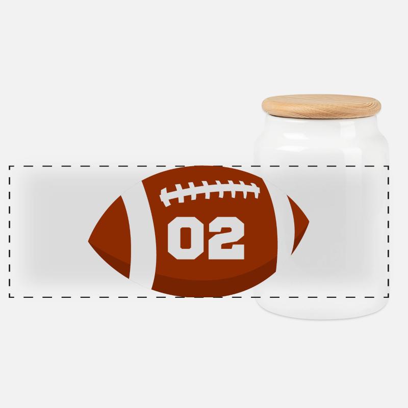 Nummer 2 Rugby - Rugby zum 2. Jubiläum - Panorama Keksdose mit Holzdeckel - Weiß