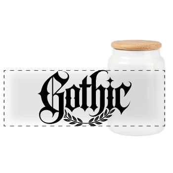 Goth Mommy - Cool Stoic Design - Boîte à biscuits avec couvercle en bois - blanc - Devant