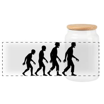 Zombie Evolution - Panorama Keksdose mit Holzdeckel - Weiß - Vorne