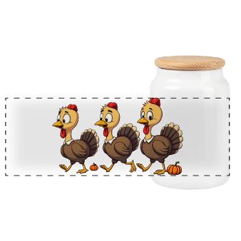 Thanksgiving Truthahn Baby - Panorama Keksdose mit Holzdeckel - Weiß - Vorne