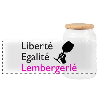 Liberté Egalité Lembergerlé - Panorama Keksdose mit Holzdeckel - Weiß - Vorne