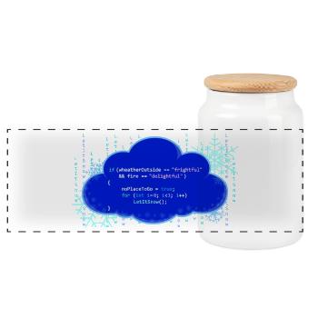 LetItSnow(); - Panoramic Cookie Jar with Wooden Lid - white - Front