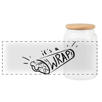 It's a wrap - Panorama Keksdose mit Holzdeckel - Weiß - Vorne