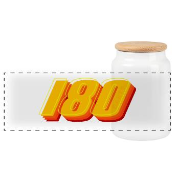 Fléchettes, fléchettes, 180 fléchettes rétro - Boîte à biscuits avec couvercle en bois - blanc - Devant