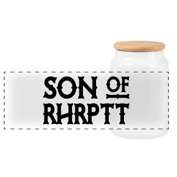 Fils de Rhrptt - Ruhrpott - Zeche - Zollverein - Boîte à biscuits avec couvercle en bois - blanc - Devant