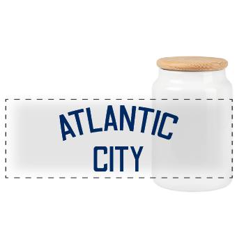 Atlantic City - Est. 1854 - New Jersey - USA - Panorama Keksdose mit Holzdeckel - Weiß - Vorne