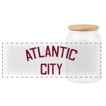 Atlantic City - Est. 1854 - New Jersey - USA - Panorama Keksdose mit Holzdeckel - Weiß - Vorne