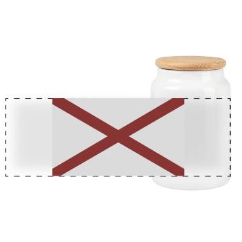 Drapeau de l’État de l’Alabama - Boîte à biscuits avec couvercle en bois - blanc - Devant