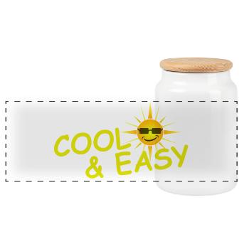 COOL & EASY - Panoramic Cookie Jar with Wooden Lid - white - Front