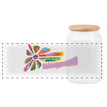 Be gay, Be loud - Panoramic Cookie Jar with Wooden Lid - white - Front