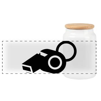Entraîneur arbitre de sifflet - Boîte à biscuits avec couvercle en bois - blanc - Devant