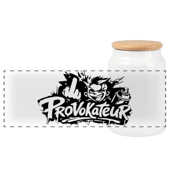 Provokateur - Panorama Keksdose mit Holzdeckel - Weiß - Vorne