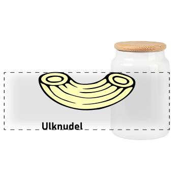 Ulknudel - Panorama Keksdose mit Holzdeckel - Weiß - Vorne