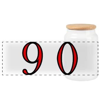 90. 90 YEARS. 90th ANNIVERSARY. 90 YEARS ANNIVERSARY. - Panoramic Cookie Jar with Wooden Lid - white - Front