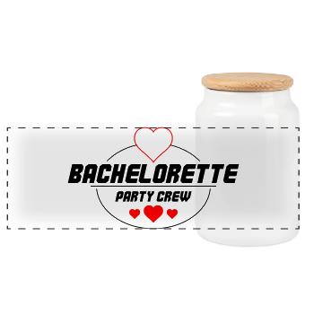 Équipe de la fête de jeune fille - Boîte à biscuits avec couvercle en bois - blanc - Devant