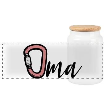 Randonnée Camping Oma - Boîte à biscuits avec couvercle en bois - blanc - Devant