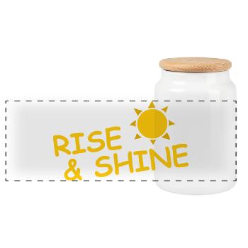 RISE AND SHINE - Panorama Keksdose mit Holzdeckel - Weiß - Vorne
