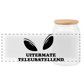 Uitermate teleurstellend black edition - Panoramic Cookie Jar with Wooden Lid - white - Front