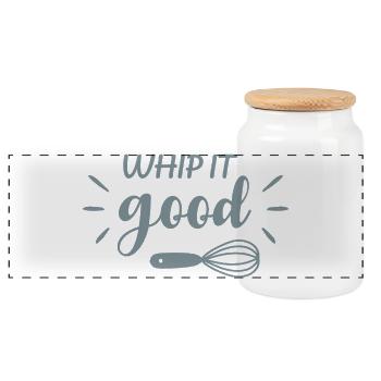 Whip It Good Drôle Baking Citation Retro Design - Boîte à biscuits avec couvercle en bois - blanc - Devant