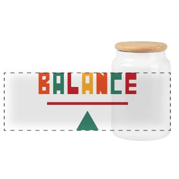 Balance Farbpalette über Linie - Panorama Keksdose mit Holzdeckel - Weiß - Vorne