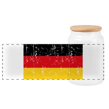 Germany Flag Vintage - Panoramic Cookie Jar with Wooden Lid - white - Front