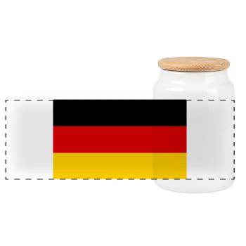 DEUTSCHLAND GERMANY EUROPA DEUTSCHE SPORT FAN - Panorama Keksdose mit Holzdeckel - Weiß - Vorne
