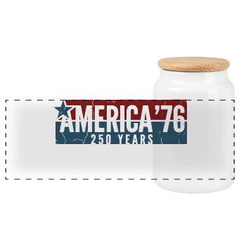 America Retro 250 Years 250th Anniversary USA 1776 - Boîte à biscuits avec couvercle en bois - blanc - Devant