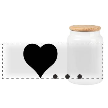 Cœur à trois points – Conception de symboles - Boîte à biscuits avec couvercle en bois - blanc - Devant