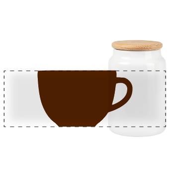 Cadeau de tasse de café Tasse d’espresso - Boîte à biscuits avec couvercle en bois - blanc - Devant