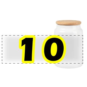 10 Symbole numérique - Boîte à biscuits avec couvercle en bois - blanc - Devant