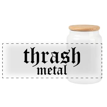Thrash Metall - Panorama Keksdose mit Holzdeckel - Weiß - Vorne