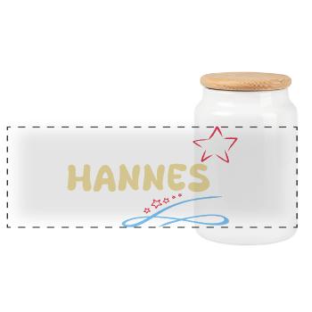 Avec Hannes - Boîte à biscuits avec couvercle en bois - blanc - Devant