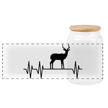 Antilope Herzschlag Silhouette - Panorama Keksdose mit Holzdeckel - Weiß - Vorne