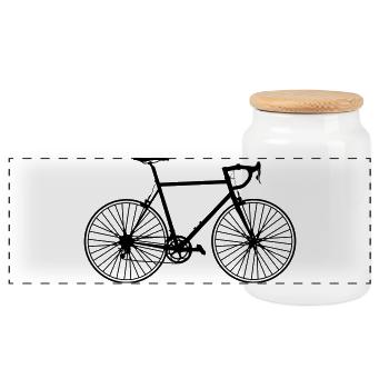 Classic road bike – pure bike love - Panoramic Cookie Jar with Wooden Lid - white - Front