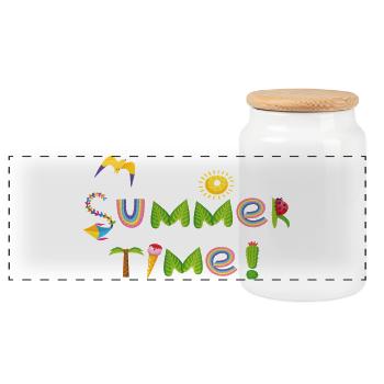 Daylight saving time - Panoramic Cookie Jar with Wooden Lid - white - Front