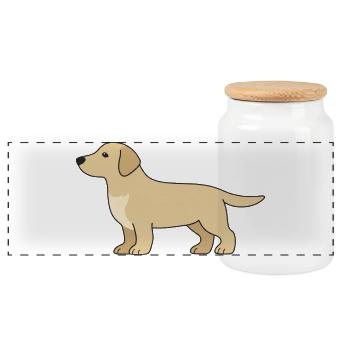 Silhouette délicate du retriever - Boîte à biscuits avec couvercle en bois - blanc - Devant
