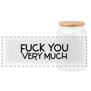 fuck you very much deluxe - Panorama Keksdose mit Holzdeckel - Weiß - Vorne