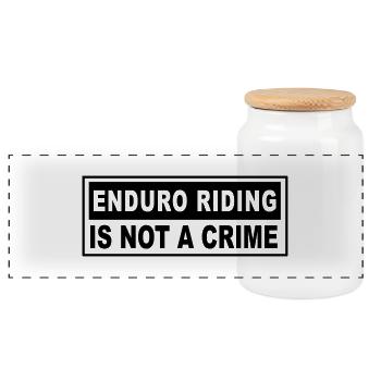 enduro riding not a crime - Panoramic Cookie Jar with Wooden Lid - white - Front