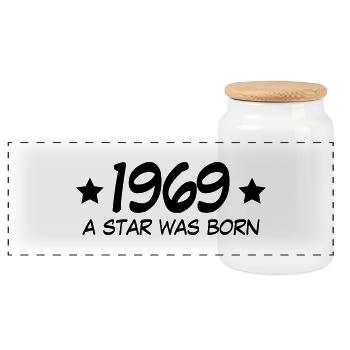 1969 - A star was born - Panorama Keksdose mit Holzdeckel - Weiß - Vorne