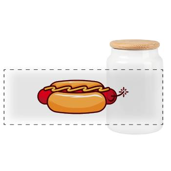 Dynamite-Hot Dog- tshirt-cool-sympa - Boîte à biscuits avec couvercle en bois - blanc - Devant
