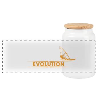 Windsurfen Evolution - orange/weiss - Panorama Keksdose mit Holzdeckel - Weiß - Vorne