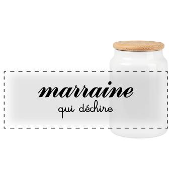 Marraine Qui Déchire - Boîte à biscuits avec couvercle en bois - blanc - Devant