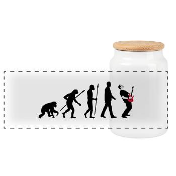 evolution_rocks_032012_n_3c - Panoramic Cookie Jar with Wooden Lid - white - Front