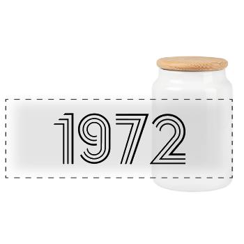 1972__f1 - Panoramic Cookie Jar with Wooden Lid - white - Front