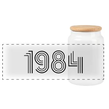 1984__f1 - Boîte à biscuits avec couvercle en bois - blanc - Devant